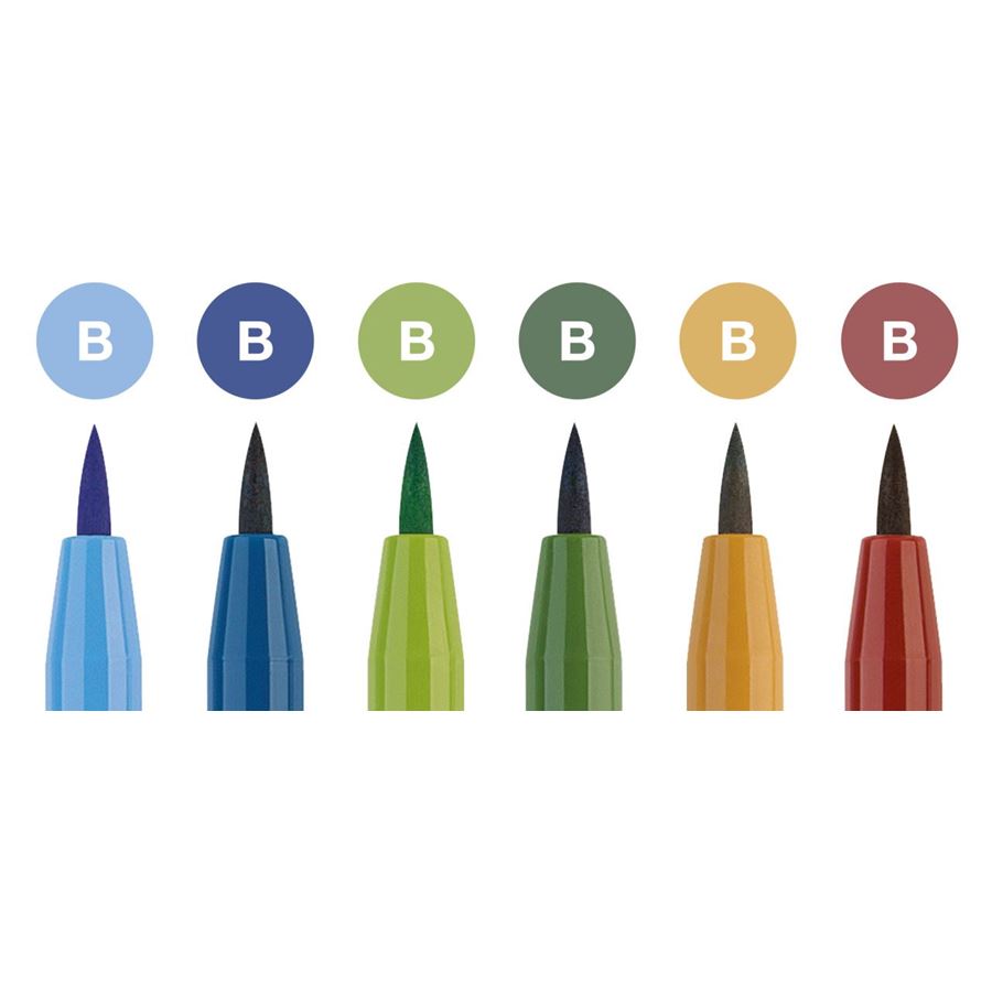 Faber-Castell - PITT马克笔  B号  景观色系彩色 6支装