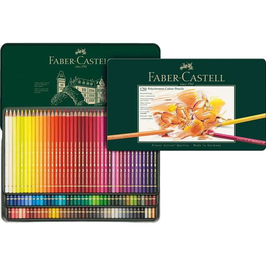 Faber-Castell - POLYCHROMOS 油性彩铅   120色绿铁盒装