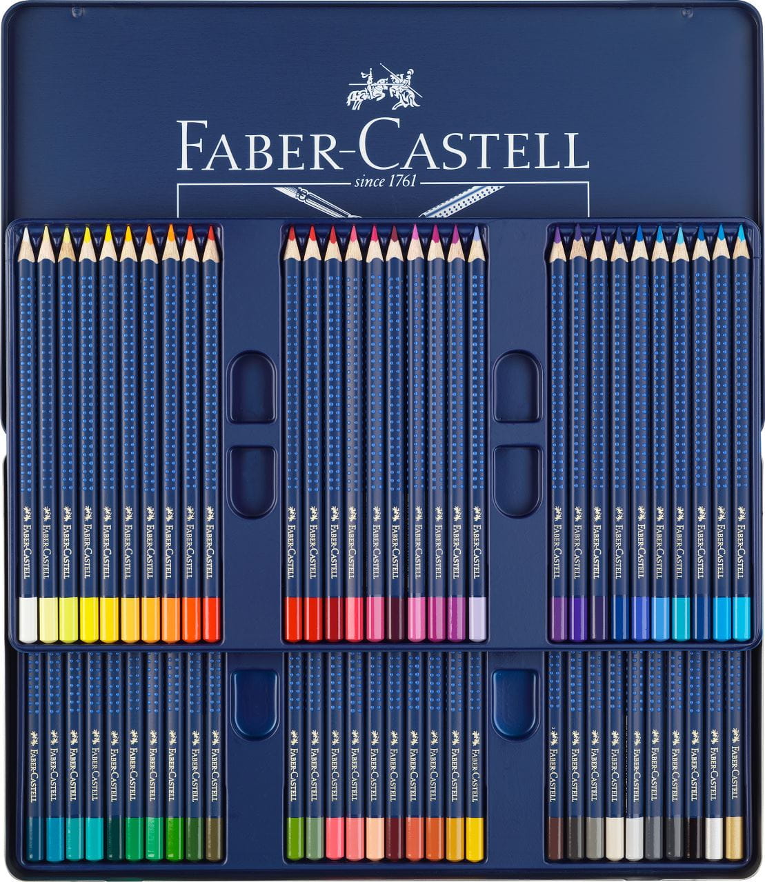 Faber-Castell - ART GRIP  蓝点阵水溶彩铅  60色蓝铁盒装