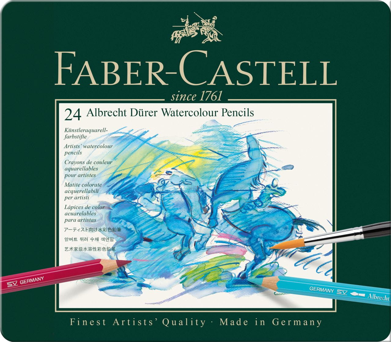 Faber-Castell - A.DÜRER 水溶彩铅   24色绿铁盒装