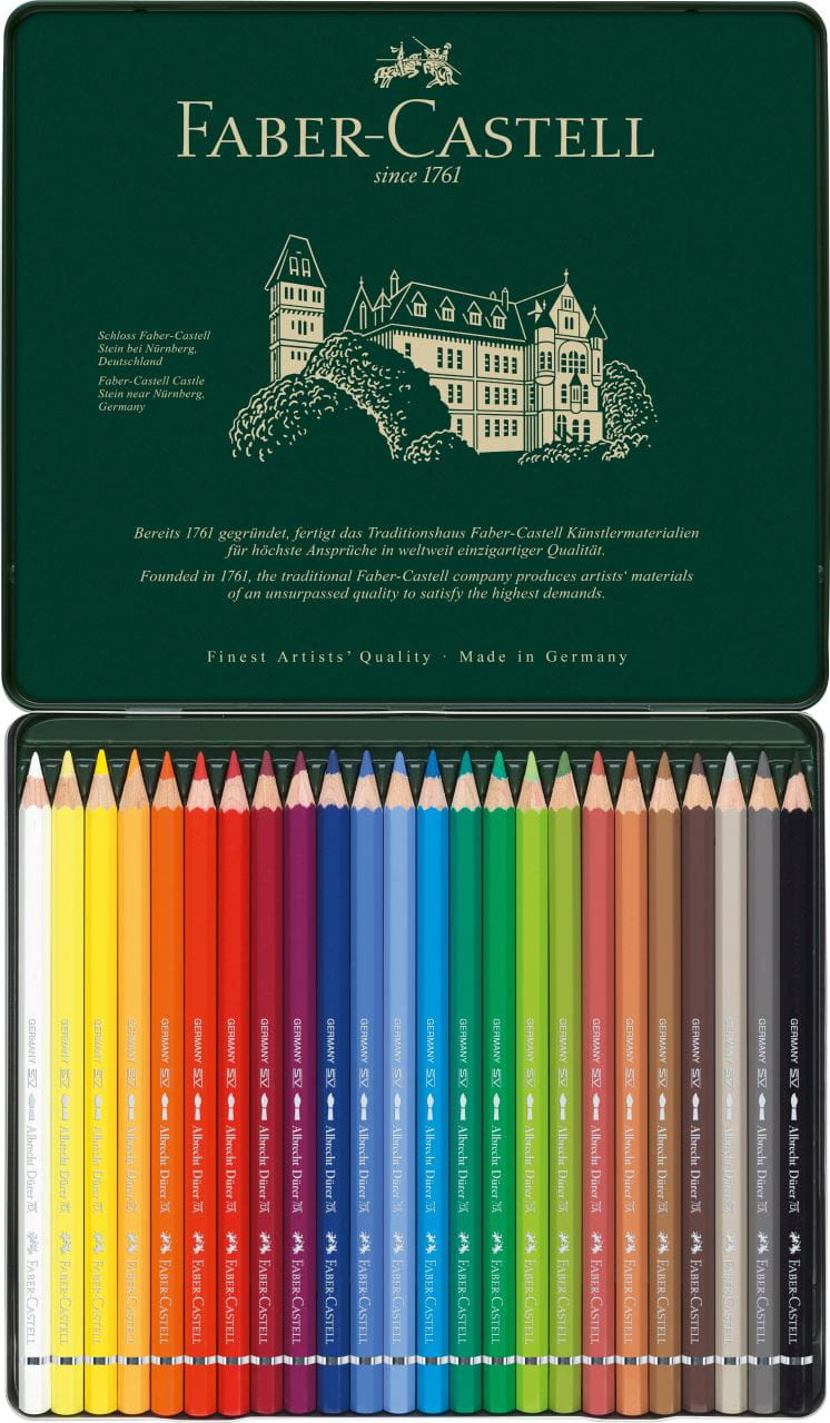 Faber-Castell - A.DÜRER 水溶彩铅   24色绿铁盒装