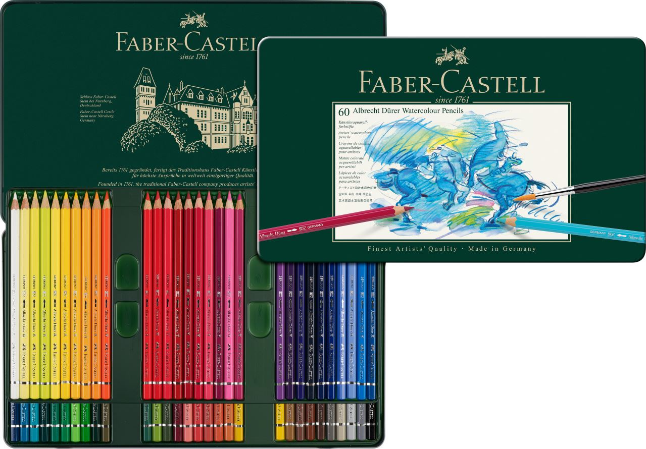 Faber-Castell - A.DÜRER 水溶彩铅   60色绿铁盒装