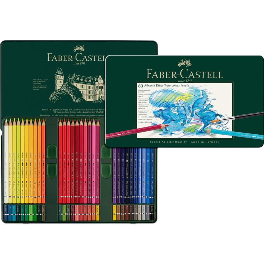 Faber-Castell - A.DÜRER 水溶彩铅   60色绿铁盒装