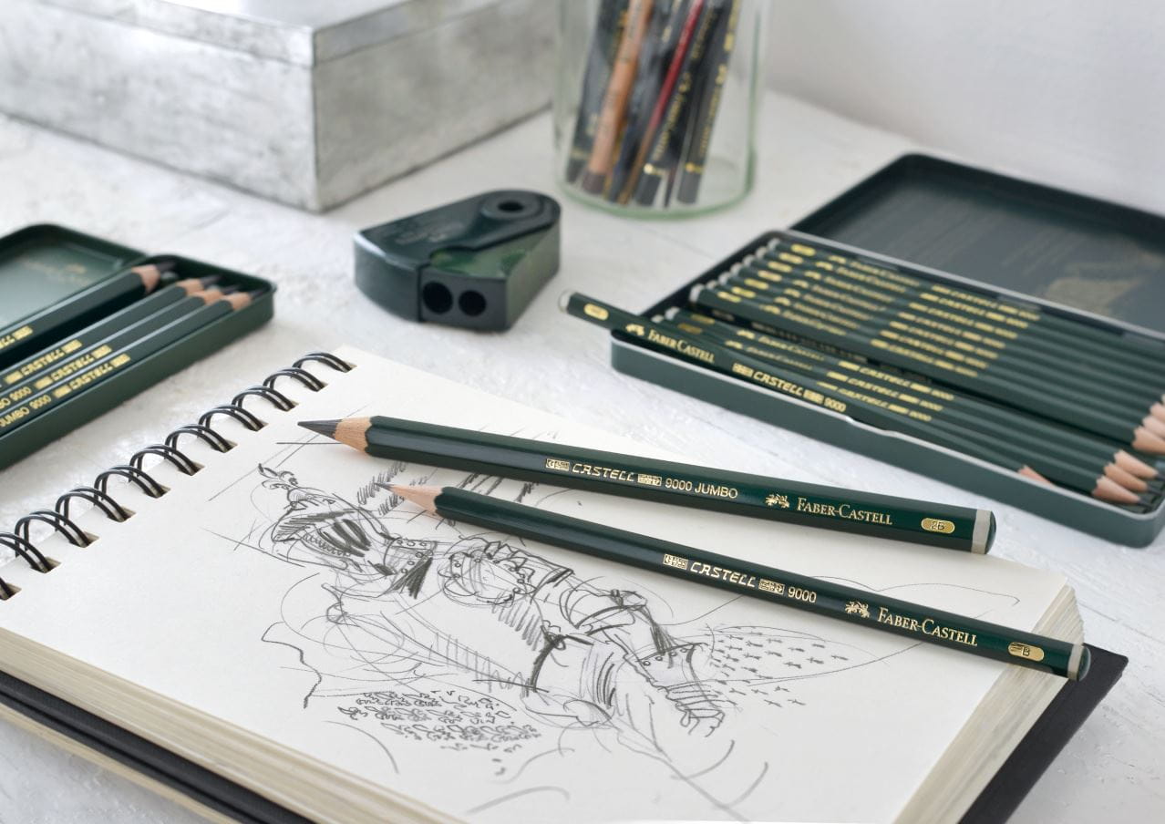 Faber-Castell - CASTELL9000 绘图铅笔  12支绿铁盒套装 （2H-8B)