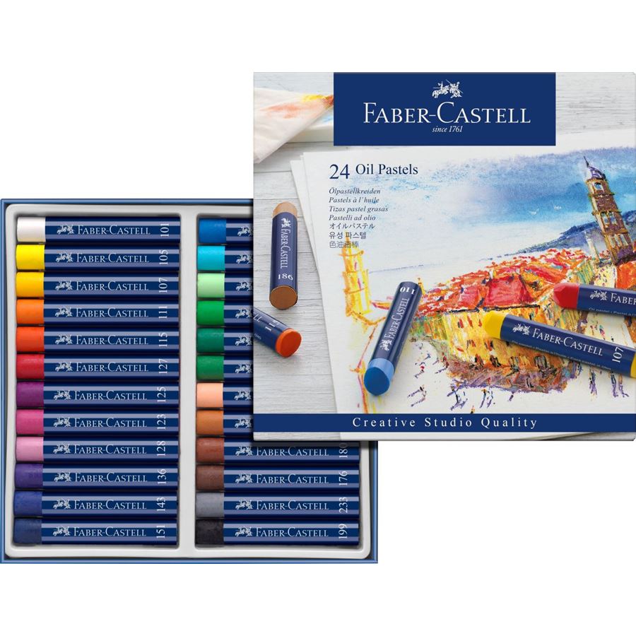 Faber-Castell - 蓝·油画棒  24色蓝纸盒装