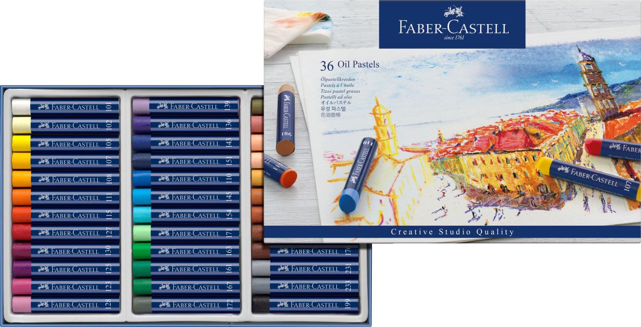 Faber-Castell - 蓝·油画棒  36色蓝纸盒装