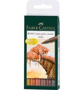 Faber-Castell - PITT马克笔  B号  乡土色系彩色 6支装