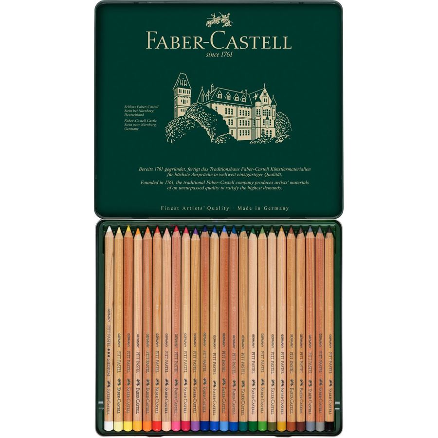 Faber-Castell - PITT粉彩铅笔  24色绿铁盒装