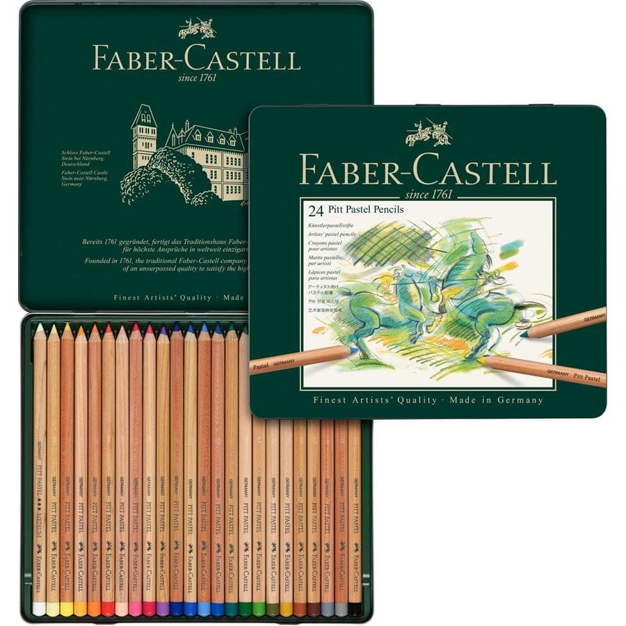 Faber-Castell - PITT粉彩铅笔  24色绿铁盒装