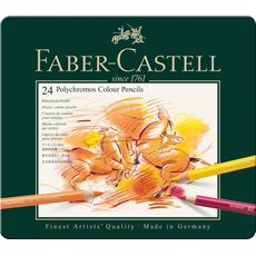 Faber-Castell - POLYCHROMOS 油性彩铅   24色绿铁盒装