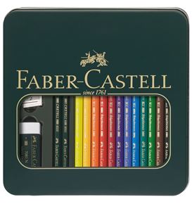 Faber-Castell - POLYCHROMOS 绘画套装 绿铁盒（油性彩铅+CASTELL 9000铅笔）