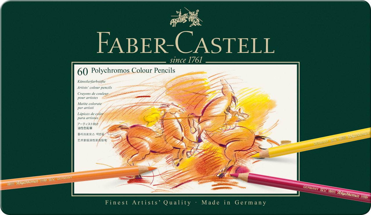 Faber-Castell - POLYCHROMOS 油性彩铅   60色绿铁盒装