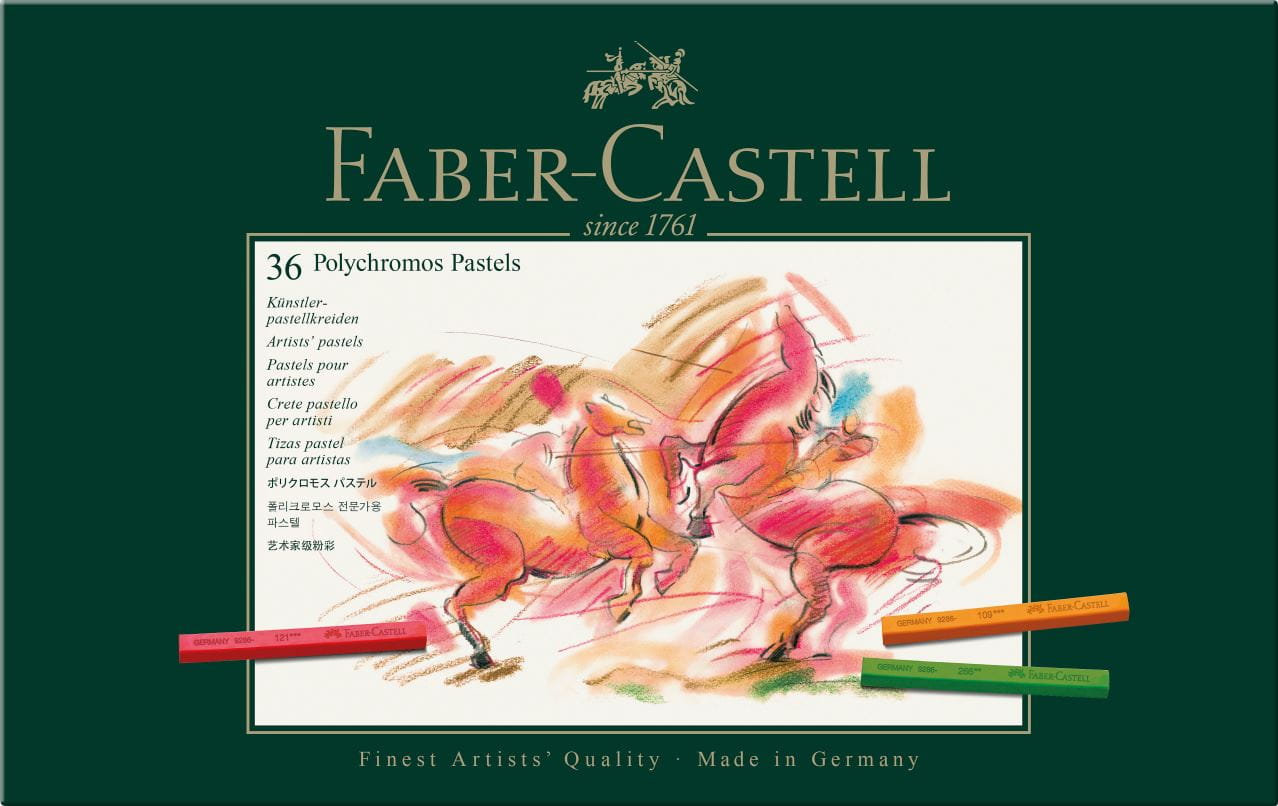 Faber-Castell - POLYCHROMOS 艺术家级粉彩  36色绿纸盒装