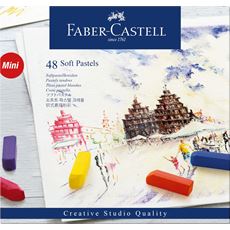 Faber-Castell - 蓝·（软）粉彩  48色迷你半支装（蓝纸盒）