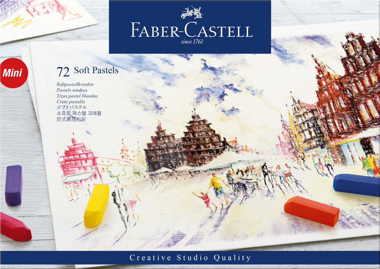 Faber-Castell - 蓝·（软）粉彩  72色迷你半支装（蓝纸盒）