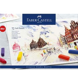 Faber-Castell - 蓝·（软）粉彩  72色迷你半支装（蓝纸盒）