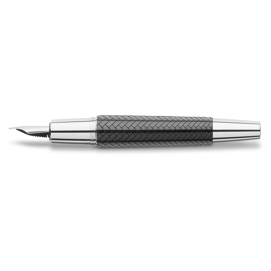 Faber-Castell - 德国辉柏嘉 设计尚品系列 镶木纹高级树脂黑色钢笔 B