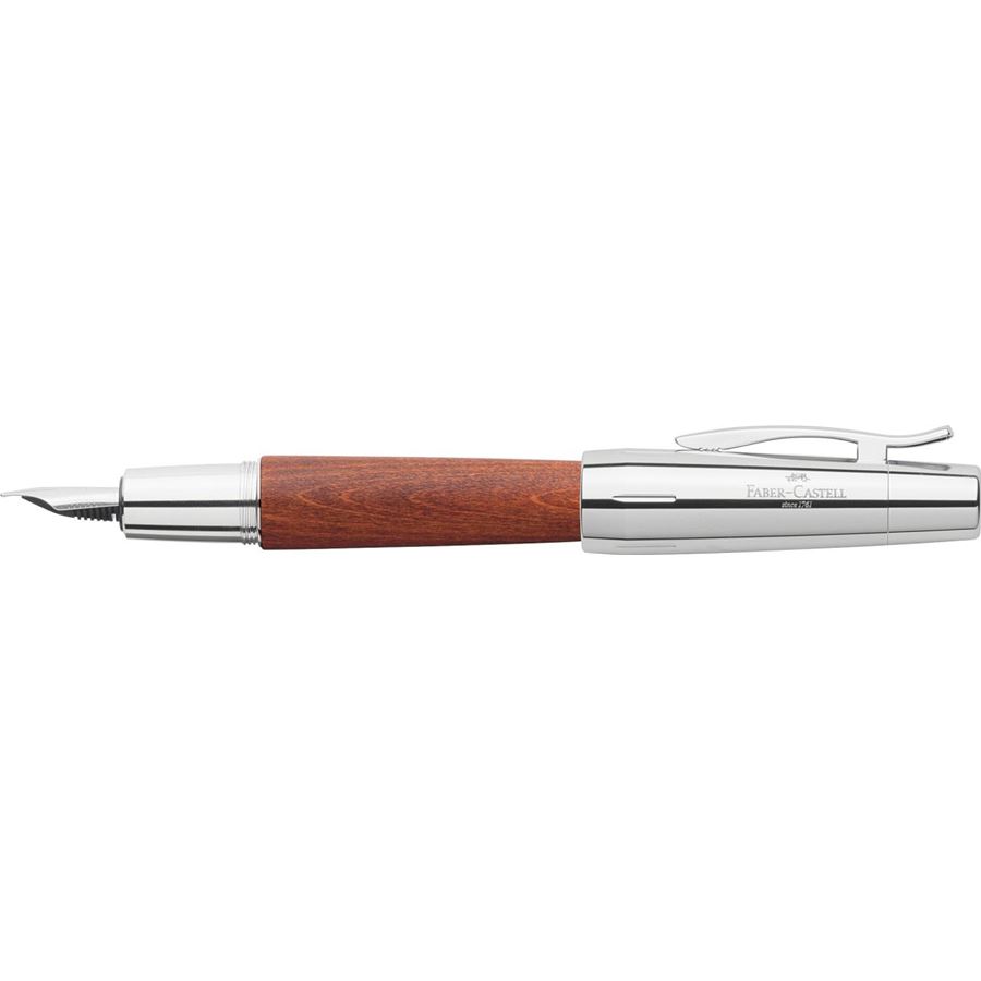 Faber-Castell - 德国辉柏嘉 设计尚品系列 高级棕色镀铬梨木钢笔 M