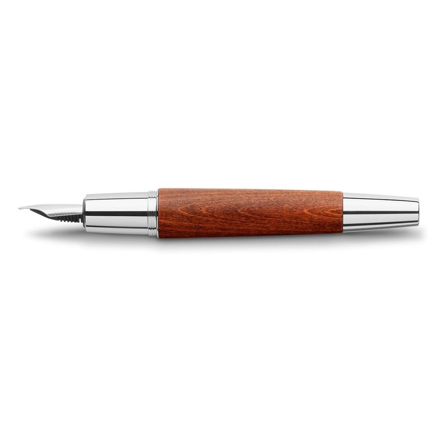 Faber-Castell - 德国辉柏嘉 设计尚品系列 高级镀铬棕色梨木钢笔 B