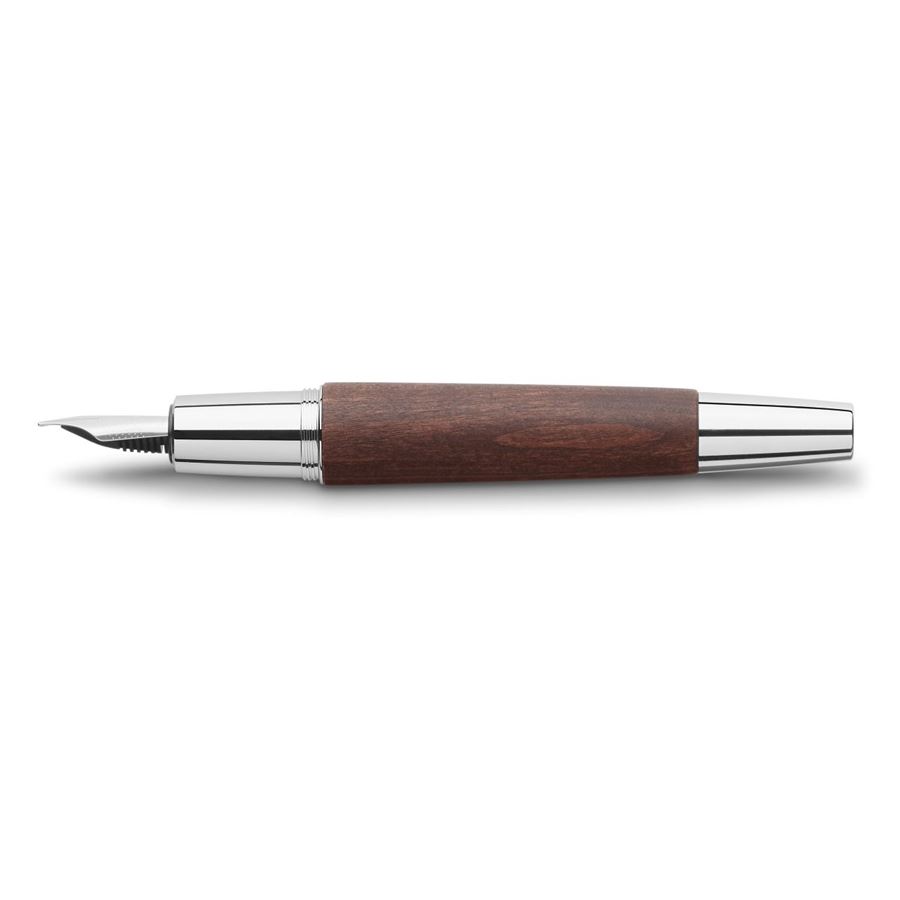 Faber-Castell - 德国辉柏嘉 设计尚品系列 高级深棕色镀铬梨木钢笔 M
